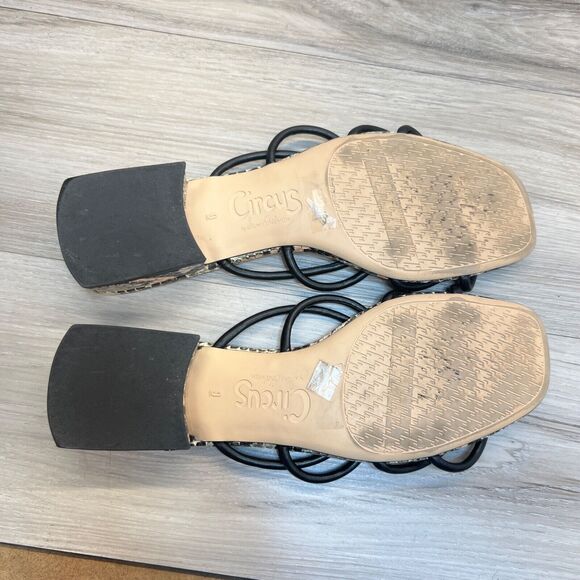 Sam Edelman Women Knotted Strap Slide Sandals Jay Size US 9M Black Snake Print - Picture 7 of 8